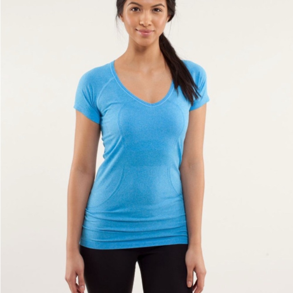 Lululemon Swiftly Tech Top Short Sleeve Blue Athletic Shirt- Size 8 #8026